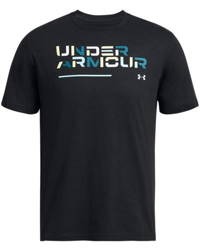 Under Armour UA Colorblock Wordmark SS T-Shirt - Schwarz