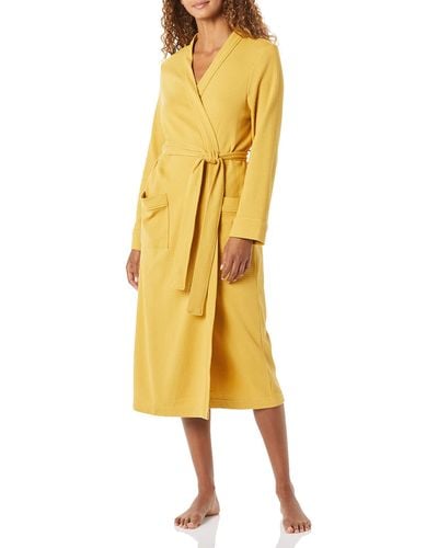 Amazon Essentials Bata Larga Ligera con Diseño Gofrado Mujer - Amarillo