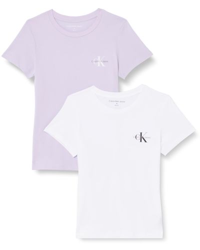 Calvin Klein 2-pack Monologo Slim Tee J20j219734 S/s T-shirts - White