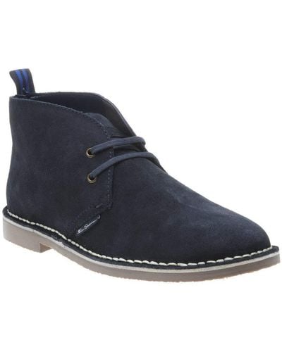 Ben Sherman Hunt Lace-up Blue Suede Leather S Shoes Ben3044 S13