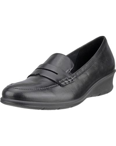 Ecco Shape 45 Wedge Black Dress Loafer - Schwarz