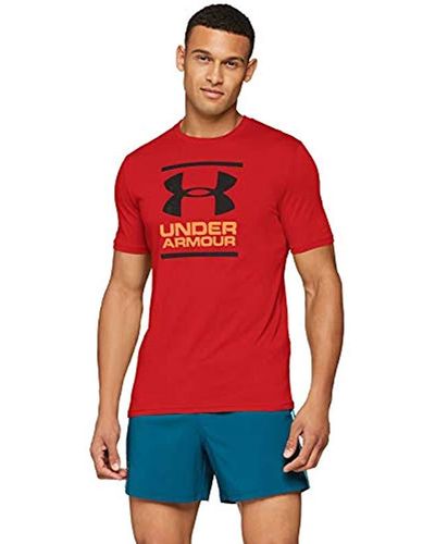 Under Armour UA GL Foundation SS T Camiseta, Hombre - Rojo