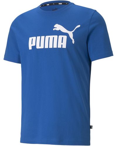 PUMA T- Shirt avec Logo Essentials - Bleu
