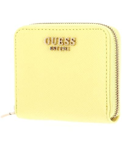 Guess Laurel SLG Small Zip Around Wallet Yellow - Giallo
