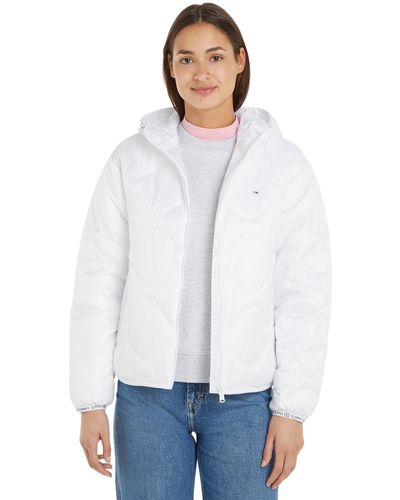 Tommy Hilfiger Pufferjacke Quilted Tape Kapuze - Weiß