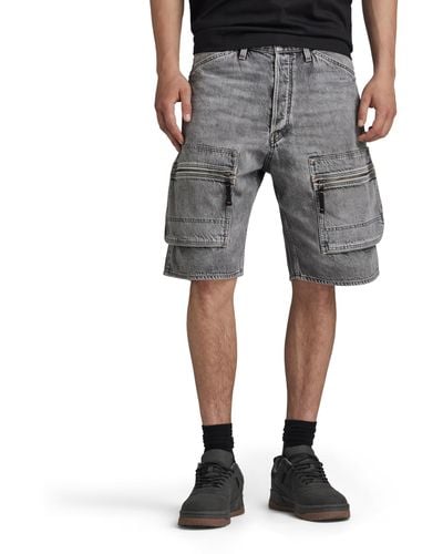 G-Star RAW Denim Cargo Loose Shorts - Grey