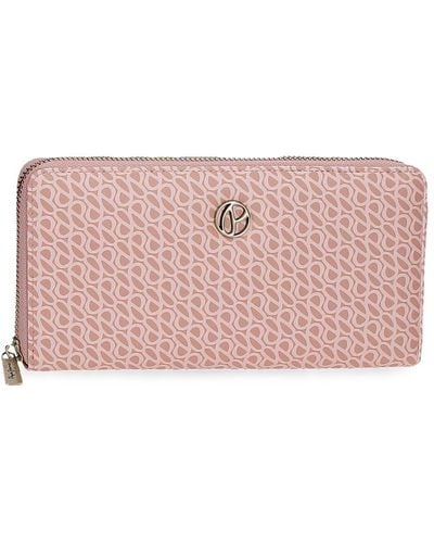 Pepe Jeans Megan Wallet With Card Holder Pink 19.5 X 10 X 2 Cm Faux Leather