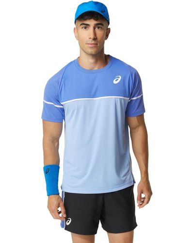 Asics Game Short Sleeve Top Tennis Apparel - Blue