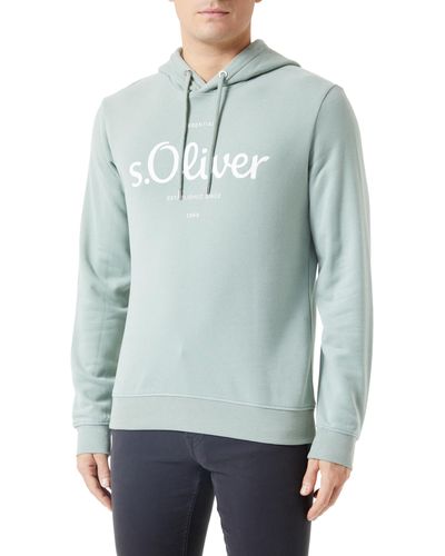 S.oliver Logo-Sweatshirt mit Kapuze Green - Blau