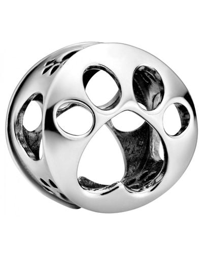 PANDORA Offen gearbeiteter Hundepfotenabdruck Charm Sterling-Silber 9 x 11,5 x 11,5 mm - Mettallic