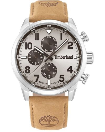Timberland Analog Quartz Watch With Leather Strap Tdwgf0009503 - Brown