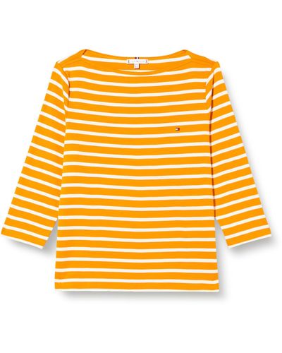 Tommy Hilfiger T-Shirt ches Longues en Coton - Jaune