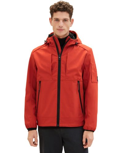 Tom Tailor Softshell-Jacke mit Kapuze - Rot