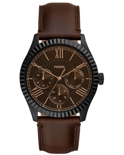 Fossil Orologio Multi-quadrante Quarzo Uomo con Cinturino in Pelle FS5635 - Marrone