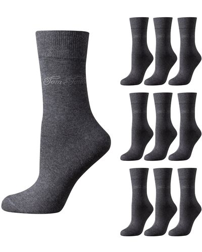 Tom Tailor 9er Pack Basic Socks 9703 620 anthracite Doppelpack Strümpfe Socken - Mehrfarbig