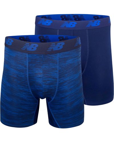 New Balance S Premium Performance 9" Boxer Brief Underwear 2-Pack - Blau