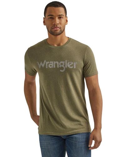 Wrangler Western Crew Neck Short Sleeve Tee Shirt - Green