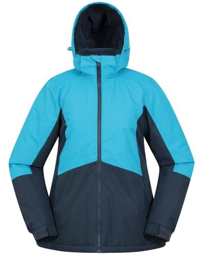 Mountain Warehouse Moon Womens Ski Jacket - Snowproof, Adjustable Hood - Ideal For Sports, Skiing, Snowboarding Turquoise 12 - Blue