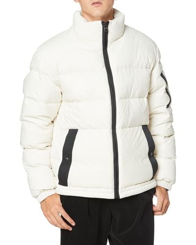 HUGO S Biron2141 Ifesto-logo Quilted Down Jacket In Recycled Fabric - White