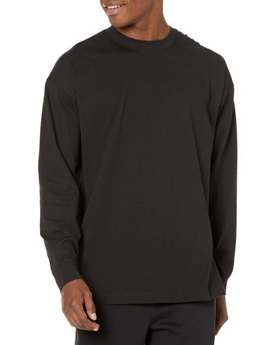 Amazon Essentials 100% Organic Cotton Oversized-fit Long-sleeved T-shirt - Black