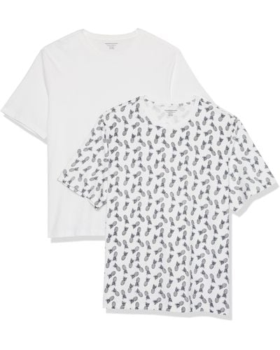 Amazon Essentials Maglietta Girocollo a iche Corte Vestibilità Regolare Uomo - Bianco