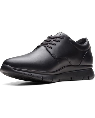 Clarks Lt Tie Patent Shoes In Black Standard Fit Size 7