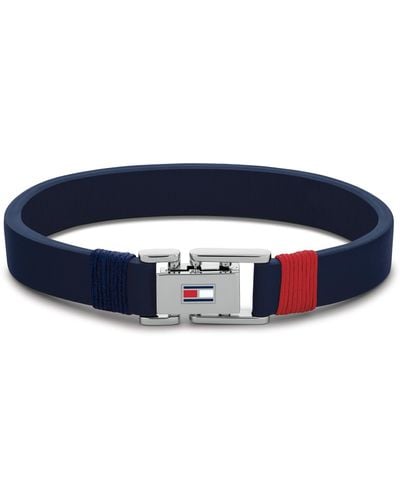 Tommy Hilfiger Jewellery Men's Leather Bracelet Navy Blue - 2790226s