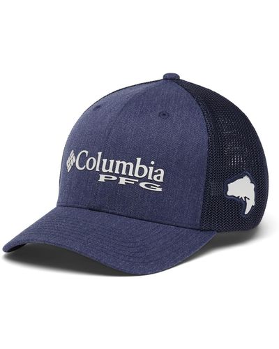 Columbia 's Pfg Logo Mesh Ball Cap-high Crown - Blue