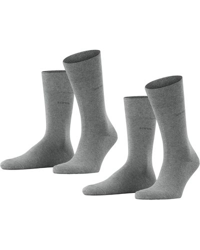 Esprit Socken Basic Easy 2-Pack M SO Baumwolle einfarbig 2 Paar - Grau