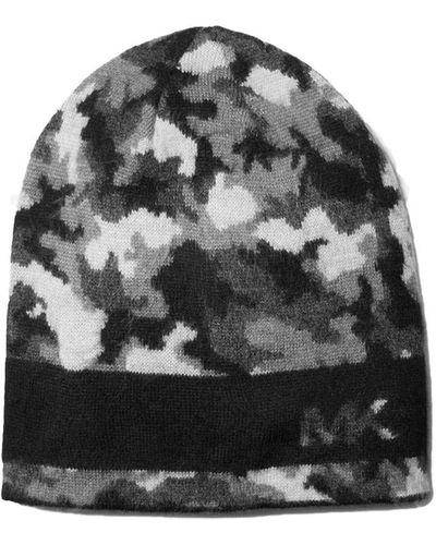 Michael Kors `s Camouflage Woven Beanie Hat - Black