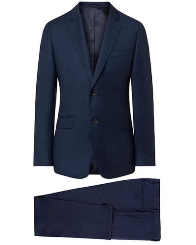 Hackett Hackett Mayfair Journey Birdseye Windowpane Suit In Navy & Blue