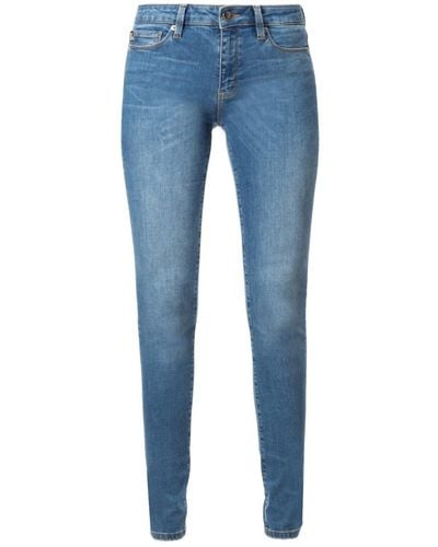 Love Moschino Skinny fit 5 Pockets with Shiny Back Tag and Rubber Logo Label Jeans - Blau