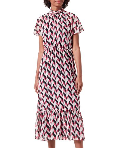 S.oliver 2141549 Maxi Kleid mit Allover Print - Rot