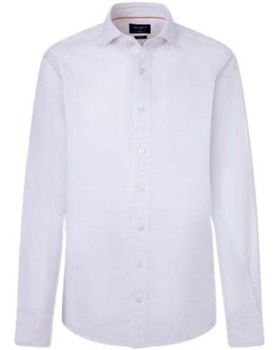 Hackett Hackett Melange Cotton Linen Long Sleeve Shirt Xl - White