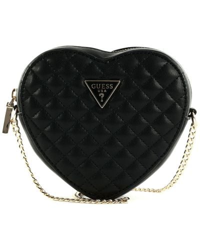 Guess Rianee Quilt Heart Bag - Nero