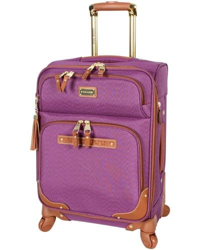 Steve Madden Lightweight Softside Expandable Suitcase For & - Durable 20 Inch Carry On Bag With 4-rolling Spinner - Purple