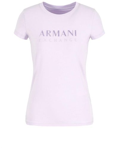 Emporio Armani A | X Armani Exchange Armani Exchange Sparkle Logo Cotton T-shirt - Pink