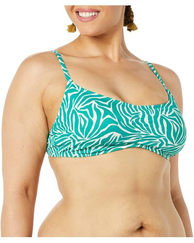 Amazon Essentials Top Bikini a Brassière con Sostegno Leggero Donna - Blu