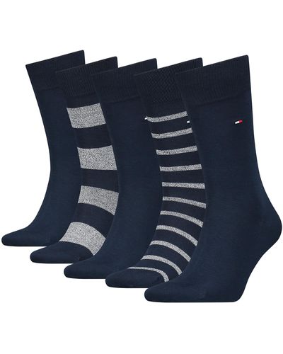 Tommy Hilfiger Giftbox Mouline Socks 5 Pairs Eu 39-42 Man - Blue