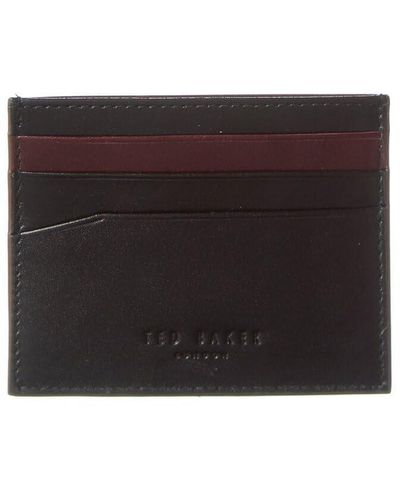 Ted Baker Nancard Contrast Edge Paint Leather Card Holder - Black