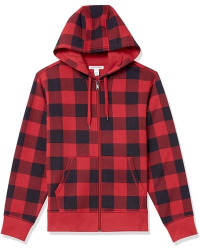 Amazon Essentials Sudadera de Forro Polar con Capucha y Cierre Completa. Fashion-Hoodies - Rojo