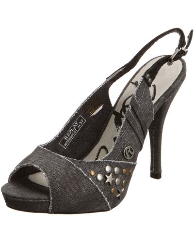 Replay Elisha Black Slingbacks Heels Gwp66 .002.c0005t.003 7 Uk