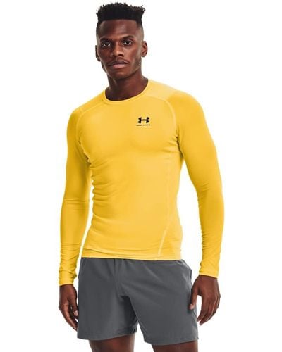 Under Armour Size Heatgear Compression Long-sleeve T-shirt, - Yellow