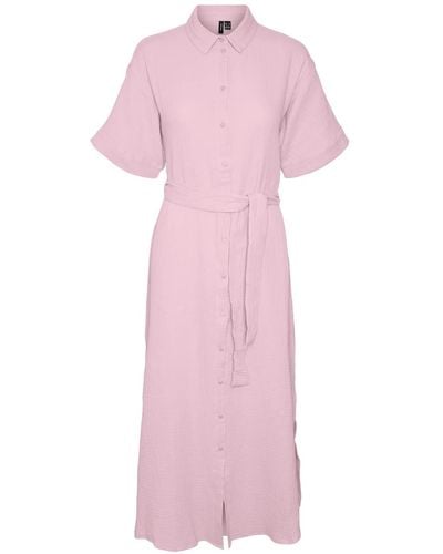 Vero Moda VMNATALI NIA 2/4 Calf Shirt Dress WVN Kleid - Pink