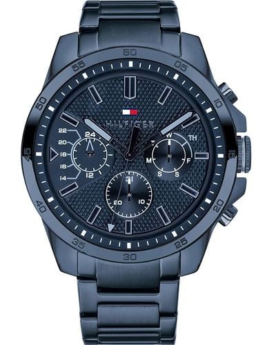 in Steel Men Lyst UK Tommy Hilfiger | for Watches Stainless Black Quartz Fashionable