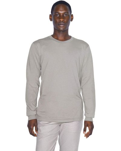 American Apparel Organic Fine Jersey Crewneck Long Sleeve T-shirt - Gray