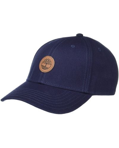 Timberland Baseball Cap With Leather Patch Logo - Blue