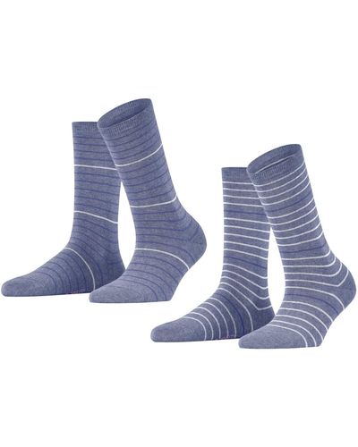 FALKE Esprit Fine Stripe 2-pack Socks - Blue