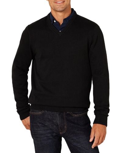 Amazon Essentials Neck Sweater - Pullover - - Bleu Marine - Noir