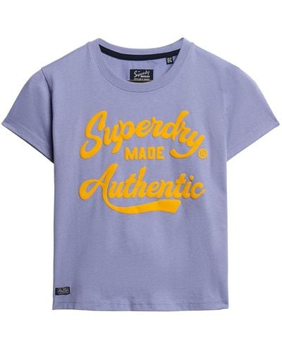 Superdry Archive Neon Graphic T Shirt - Blue